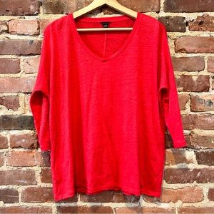 Ann Taylor 100% Linen Blouse 3/4 Blouse XS/S Pink Drapey
